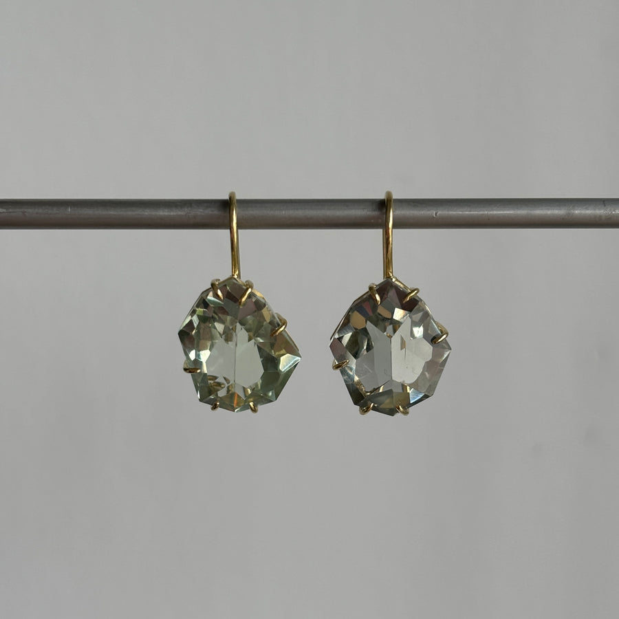 Geometric Prasiolite Earrings