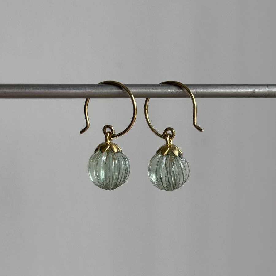 Prasiolite Lotus Earrings