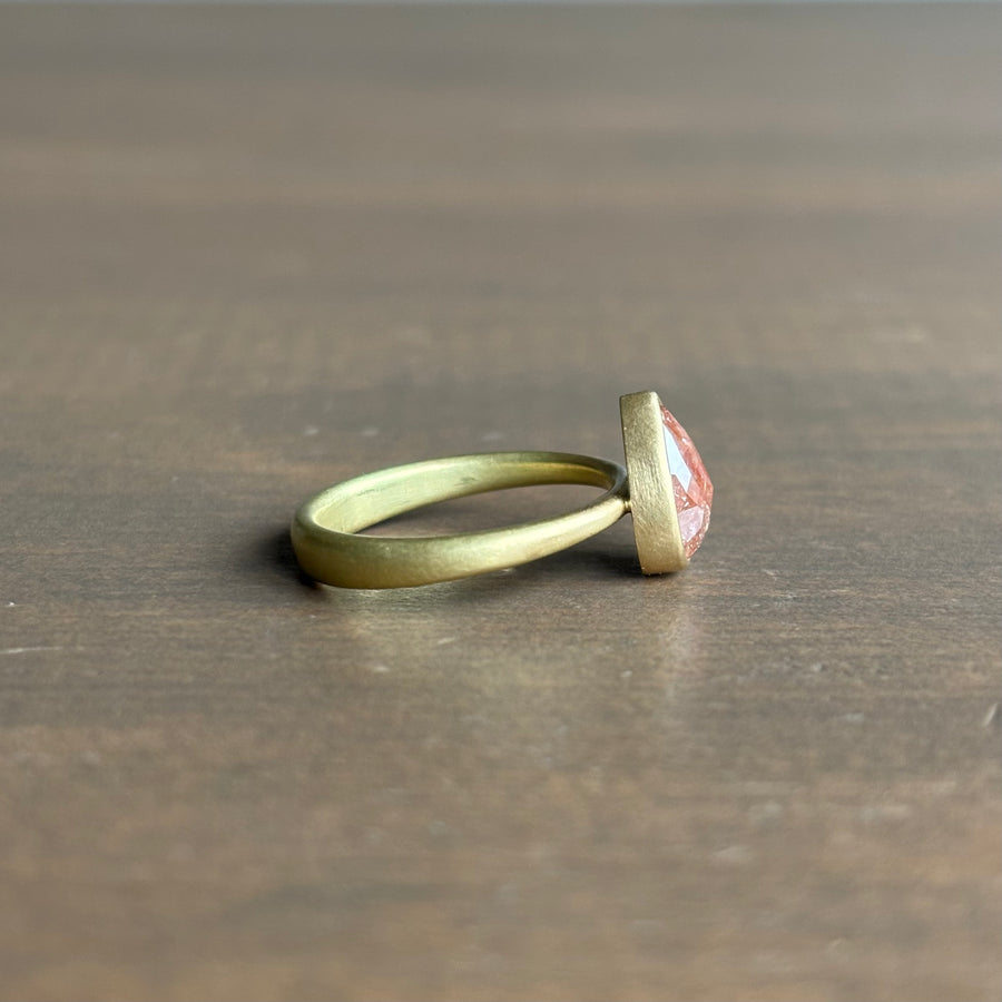 Tangerine Teardrop Diamond Ring