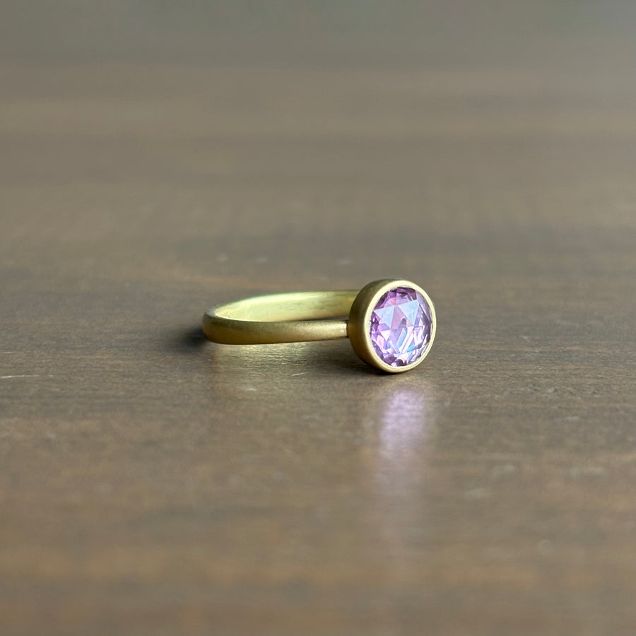 Round Pink Sapphire Ring
