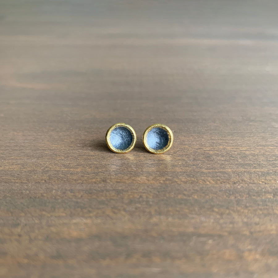 Small Carved Cup Stud Earrings
