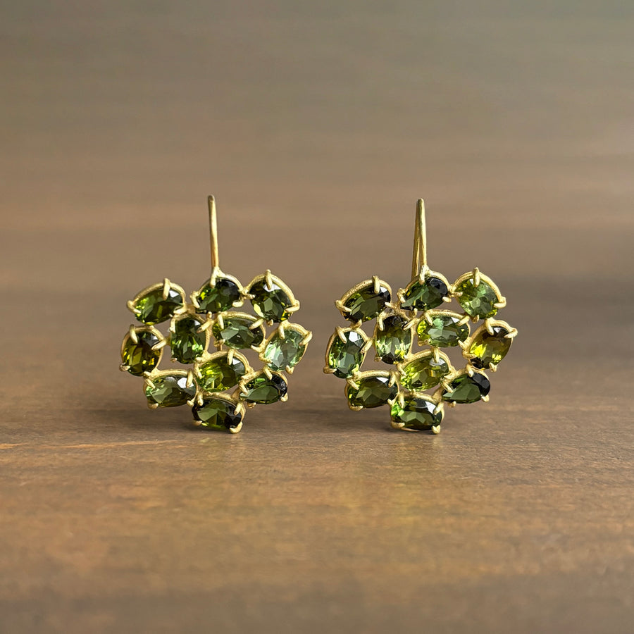 Green Tourmaline Florette Earrings