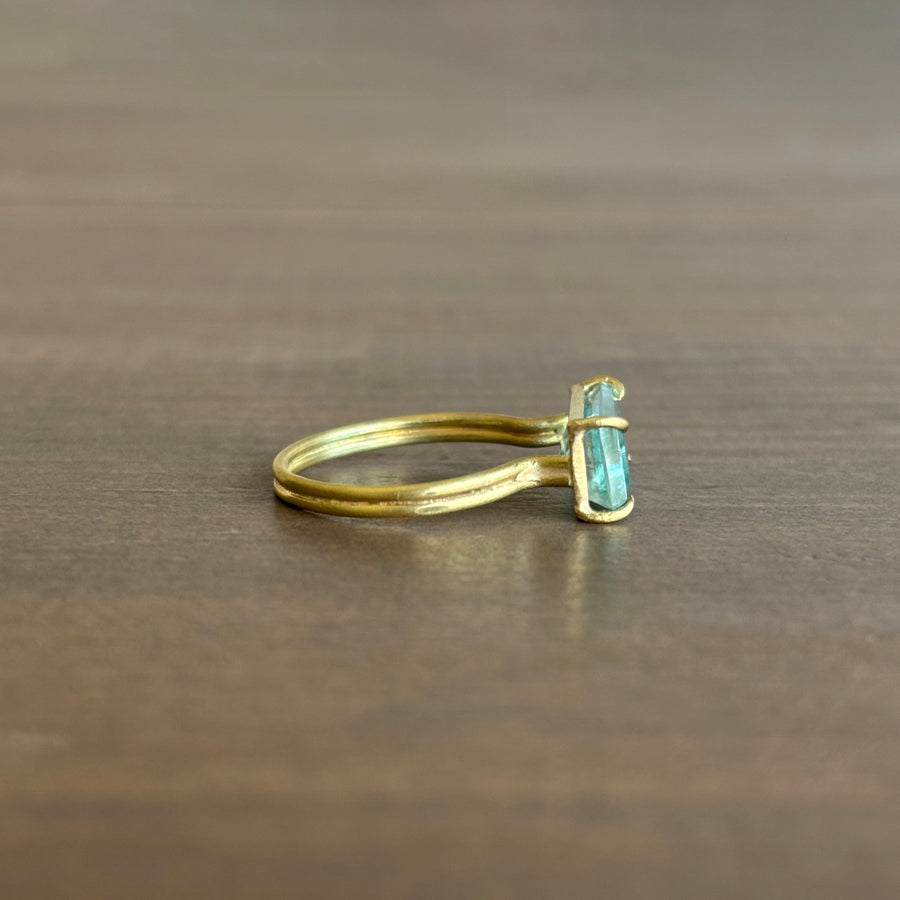 Emerald Cut Aquamarine Ring
