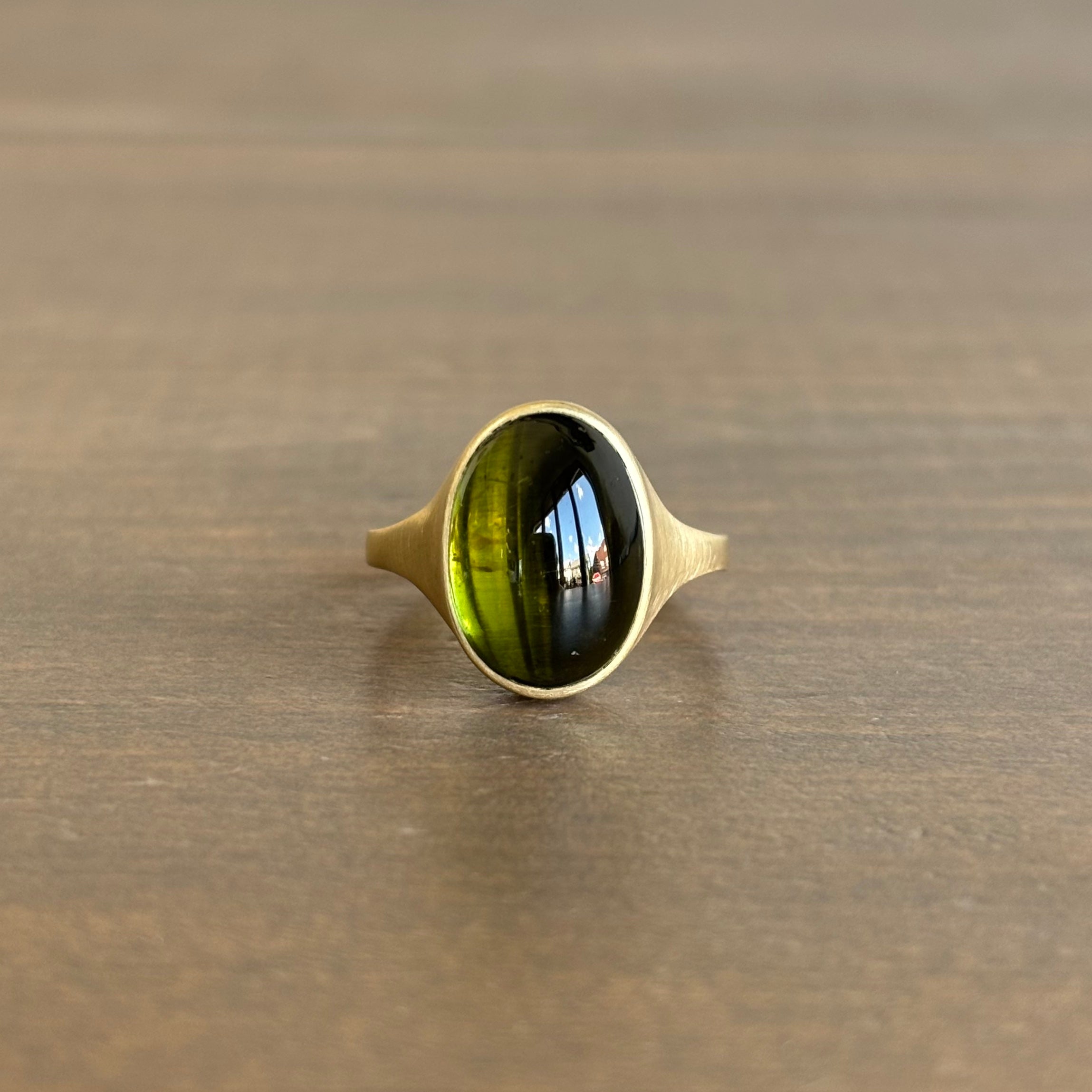 Moss Green Tourmaline Cabochon Cast Ring – Meeka Fine Jewelry