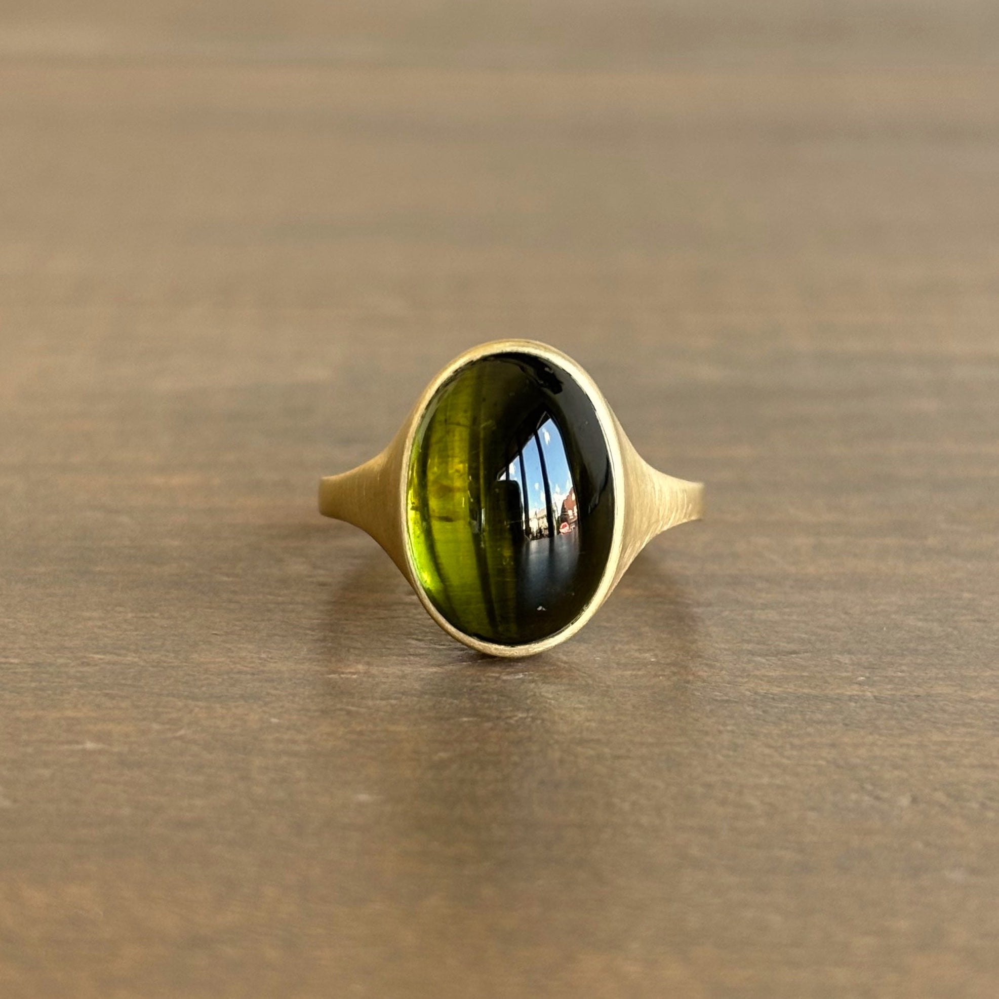 Moss Green Tourmaline Cabochon Cast Ring – Meeka Fine Jewelry