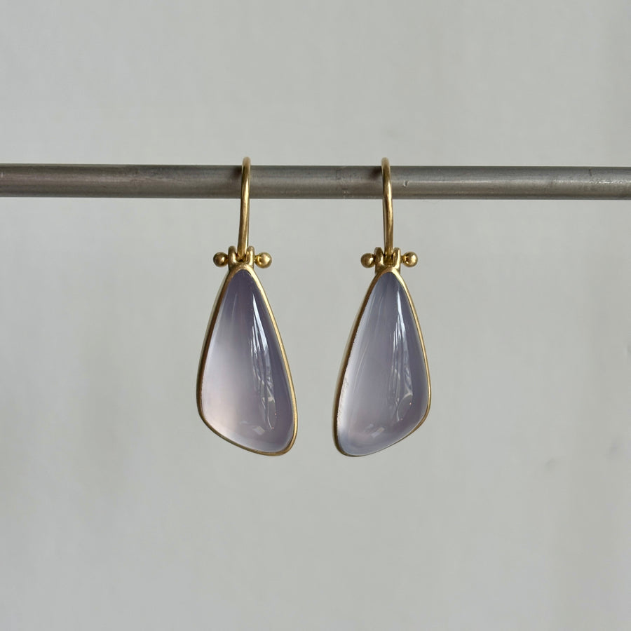 Blue Chalcedony Fang Earrings