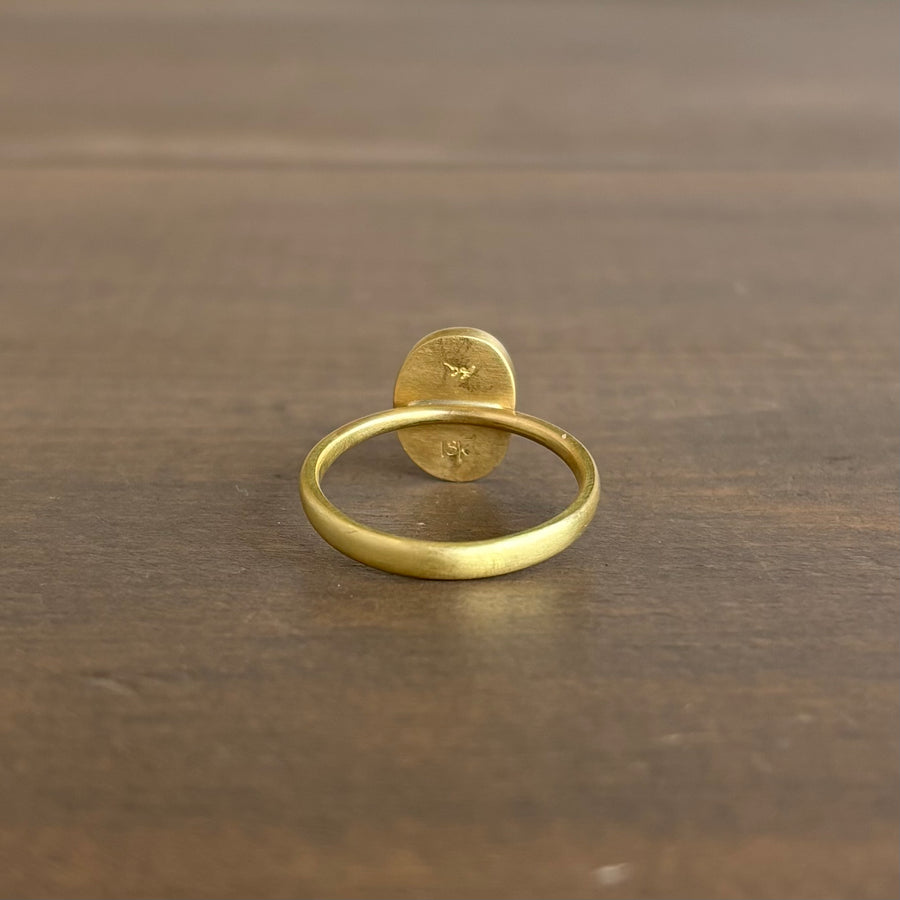 Cornflower Blue Shimmery Sapphire Pebble Ring