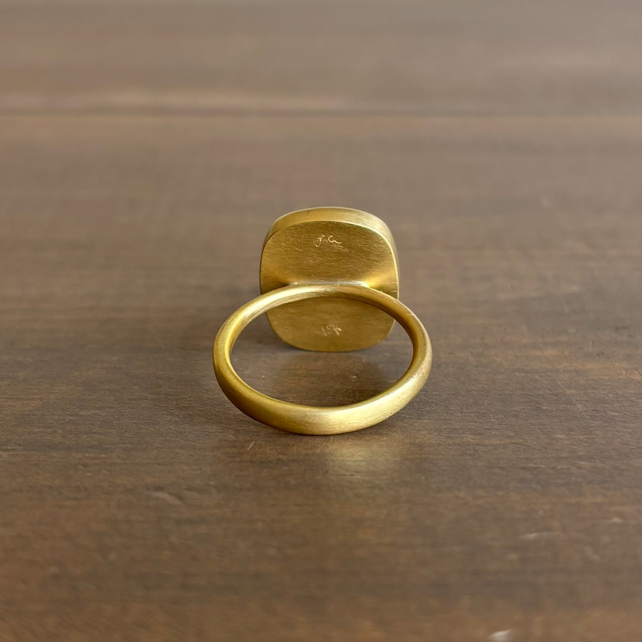 Garnet Cushion Cabochon Ring