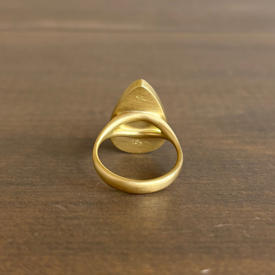 Pink Tourmaline Teardrop Ring