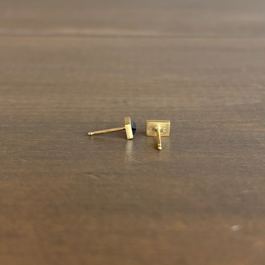 Green Tourmaline Baguette Stud Earrings