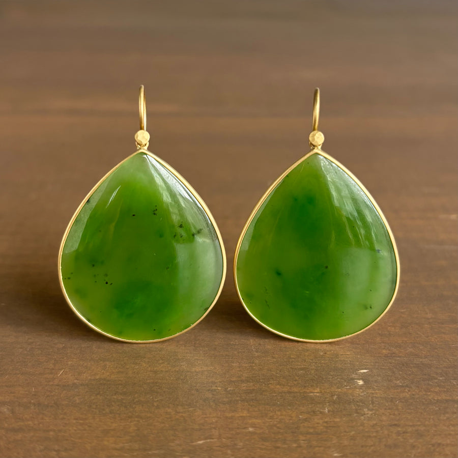 Large Jade Drop Earrings