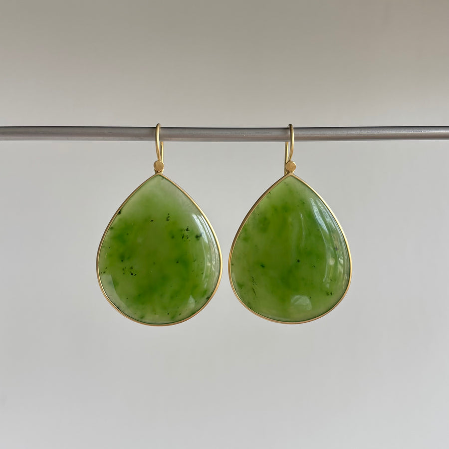 Large Jade Drop Earrings