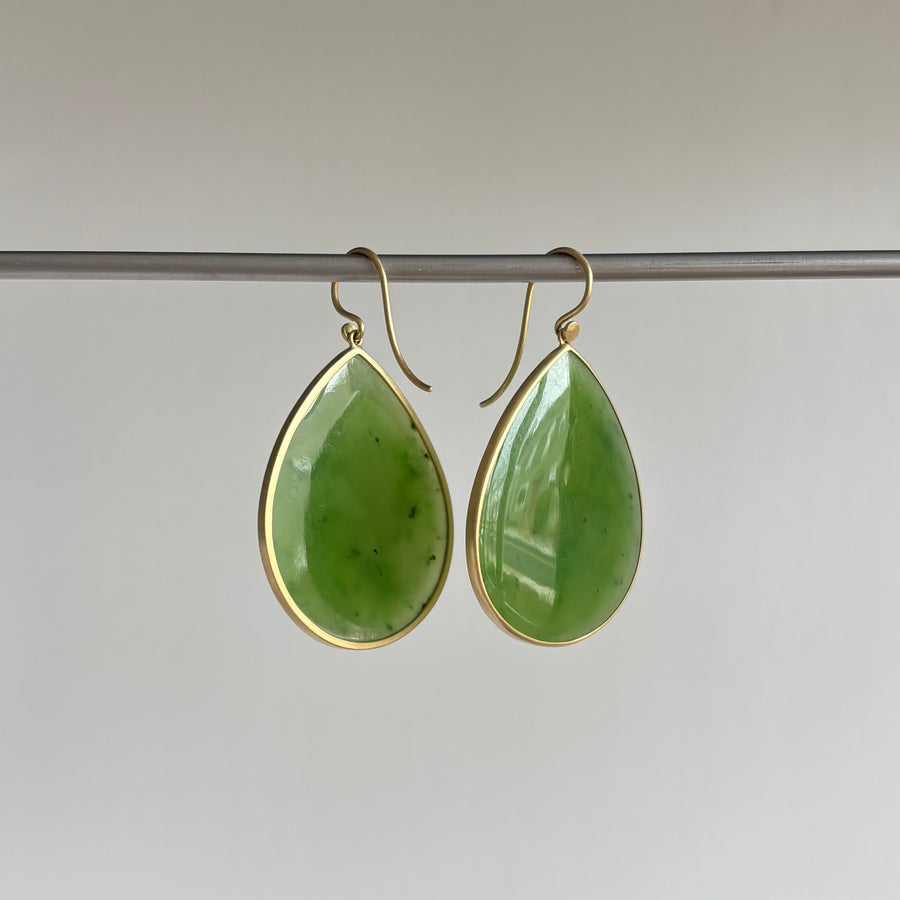Large Jade Drop Earrings