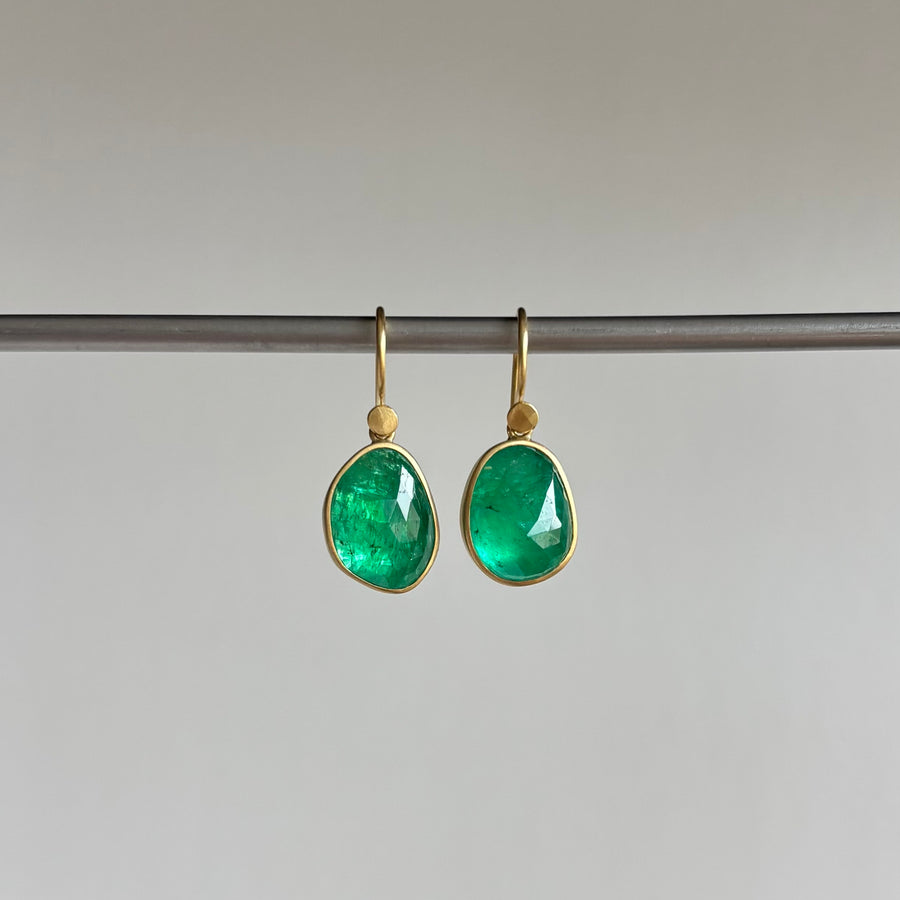 Colombian Emerald Pebble Earrings