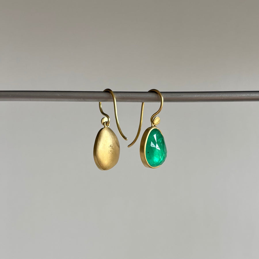 Colombian Emerald Pebble Earrings