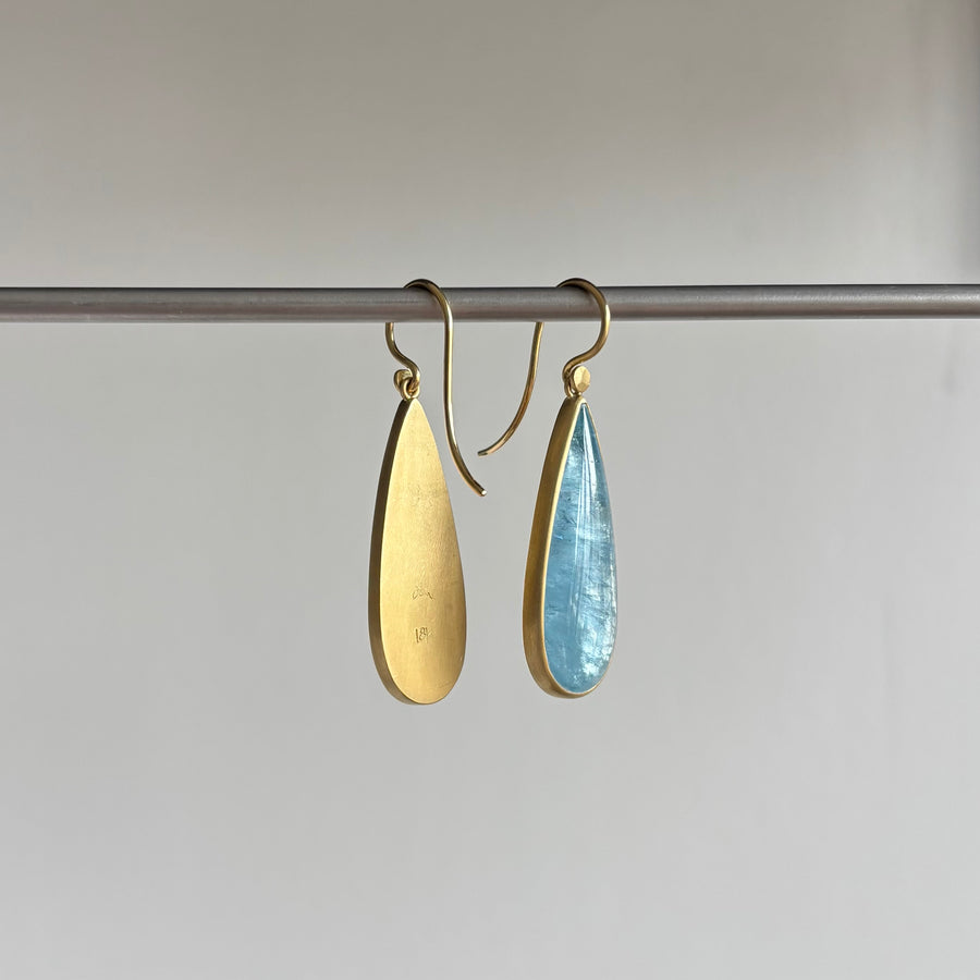 Long Brazilian Aquamarine Drop Earrings