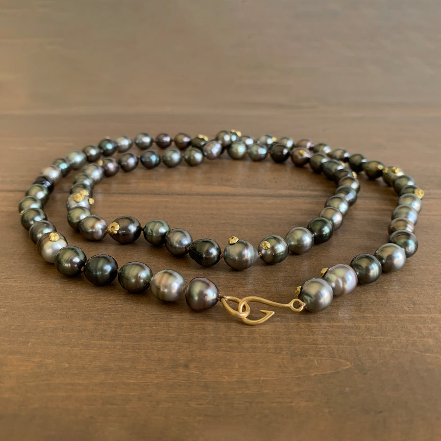 Moonbow Tahitian Pearl Ruthie B. Necklace with Barnacles