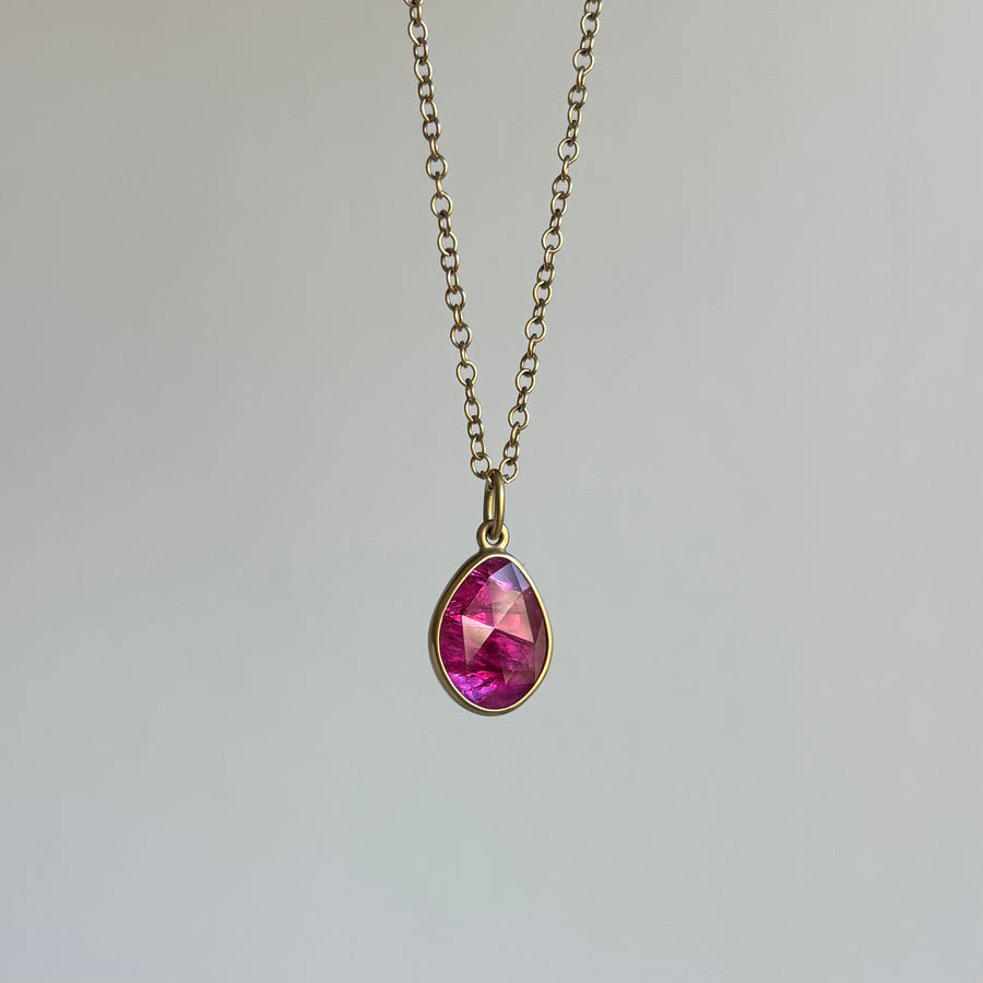 Mozambique Ruby Pebble Pendant