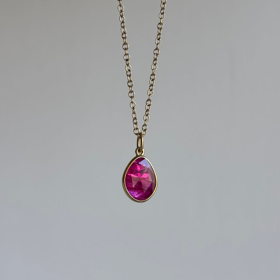 Mozambique Ruby Pebble Pendant