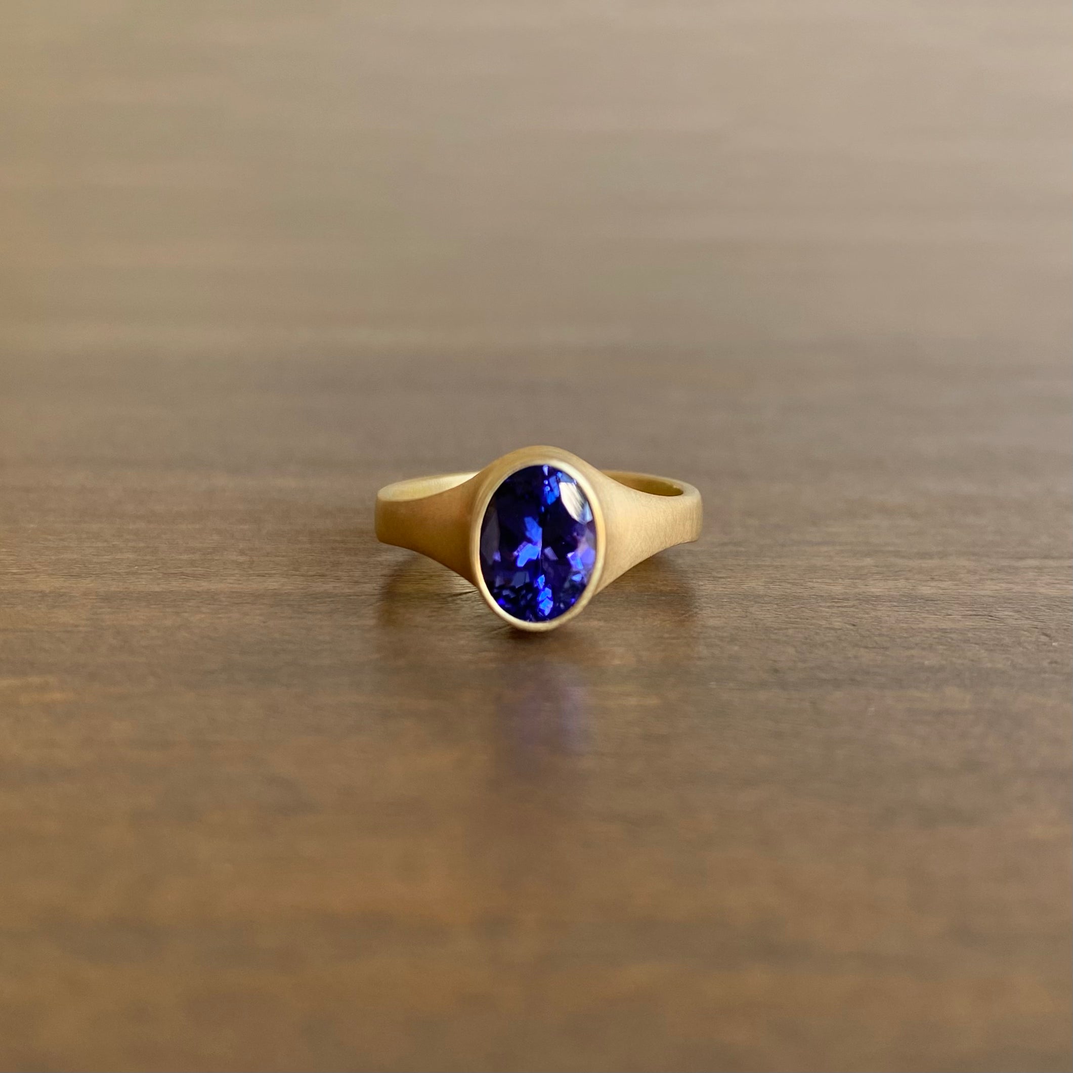 Oval Tanzanite Bezel Ring Monika Krol Faceted Oval Tanzanite Ring