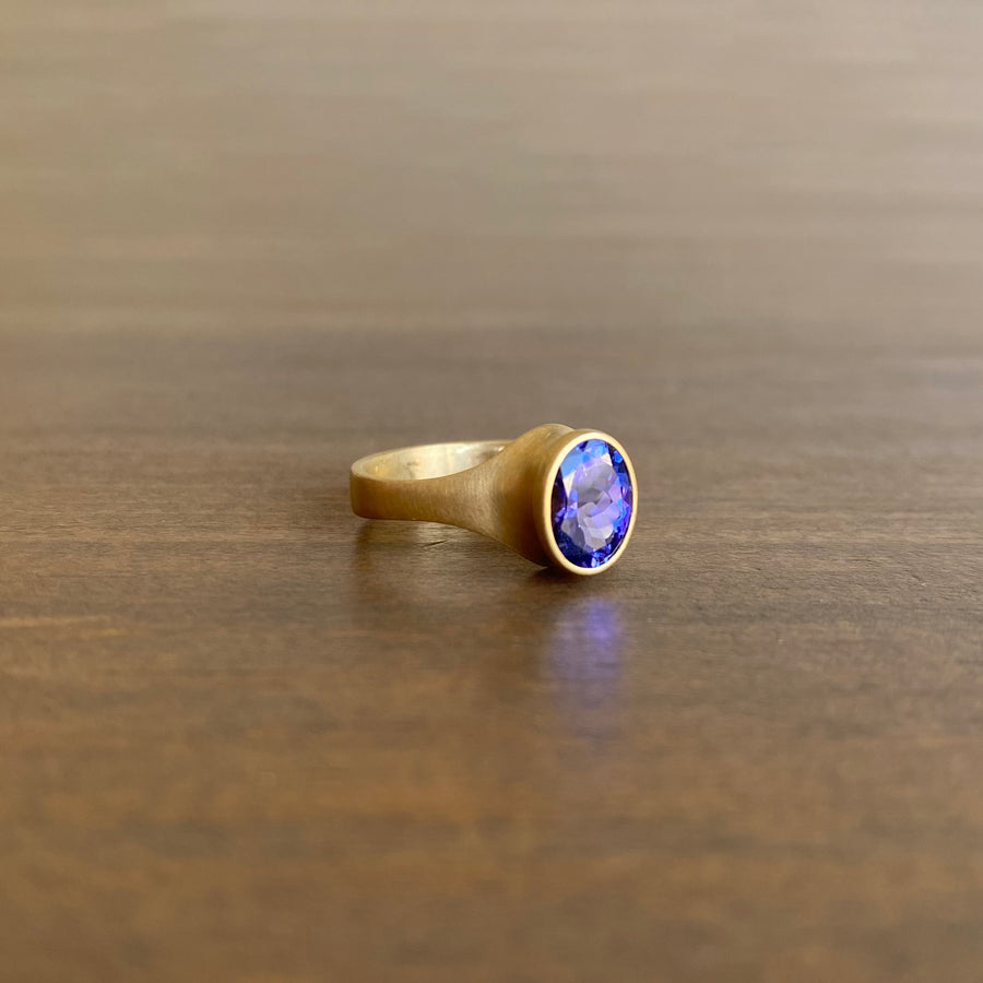 Faceted Oval Tanzanite Ring