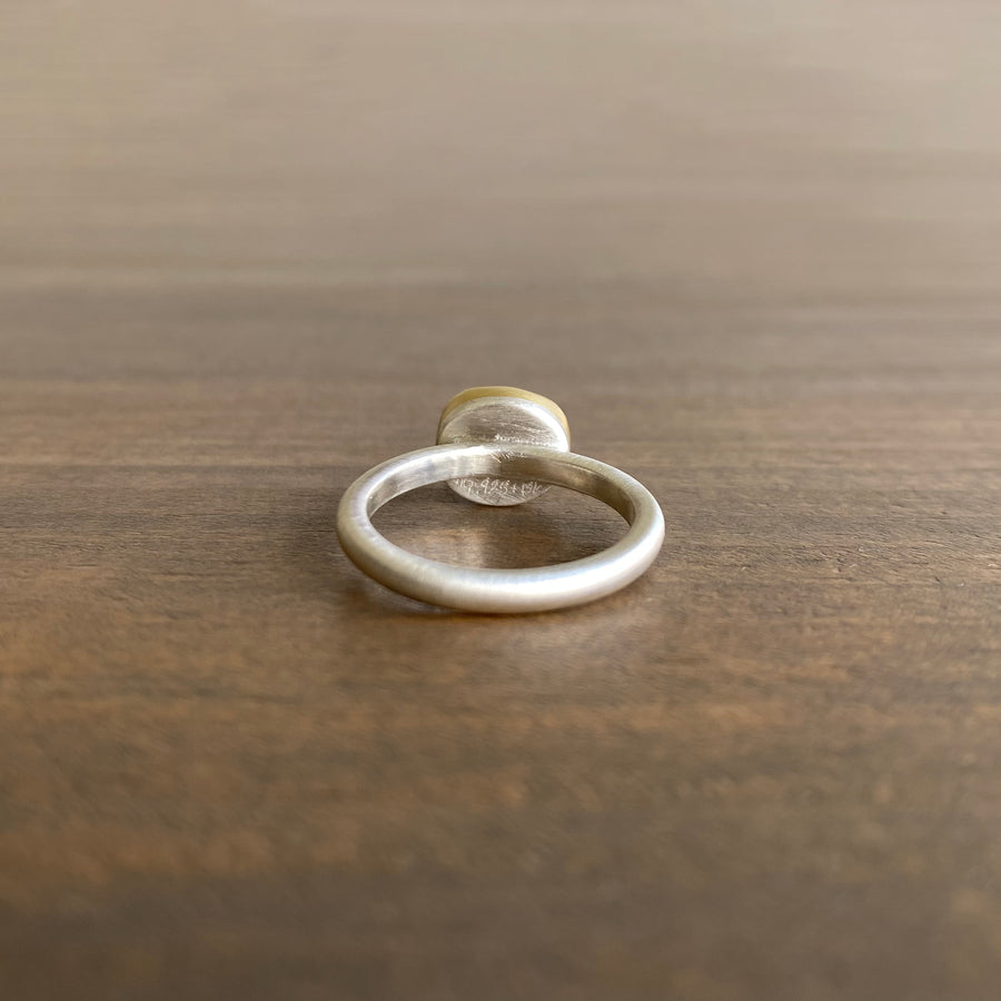 Small Oval Rose Cut Jade Ring