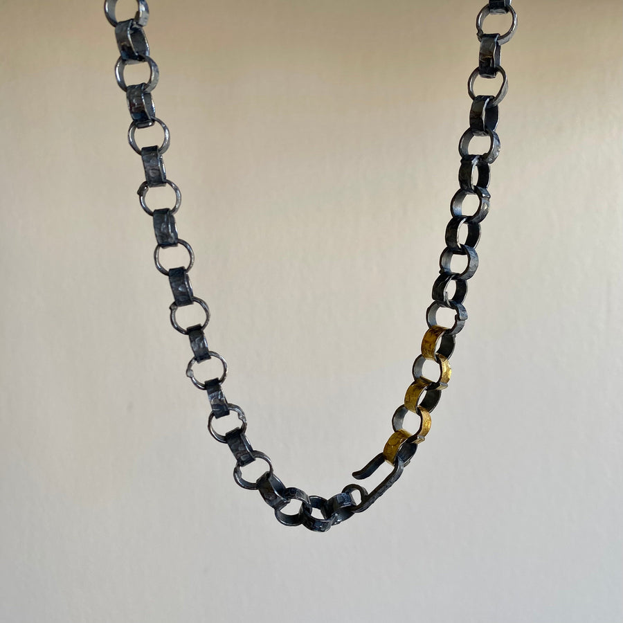Hammered Chain Link Necklace