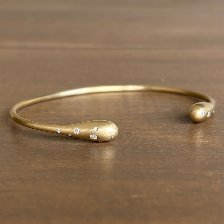 Liquid Gold Fine Melee Diamond Drop Cuff Bracelet
