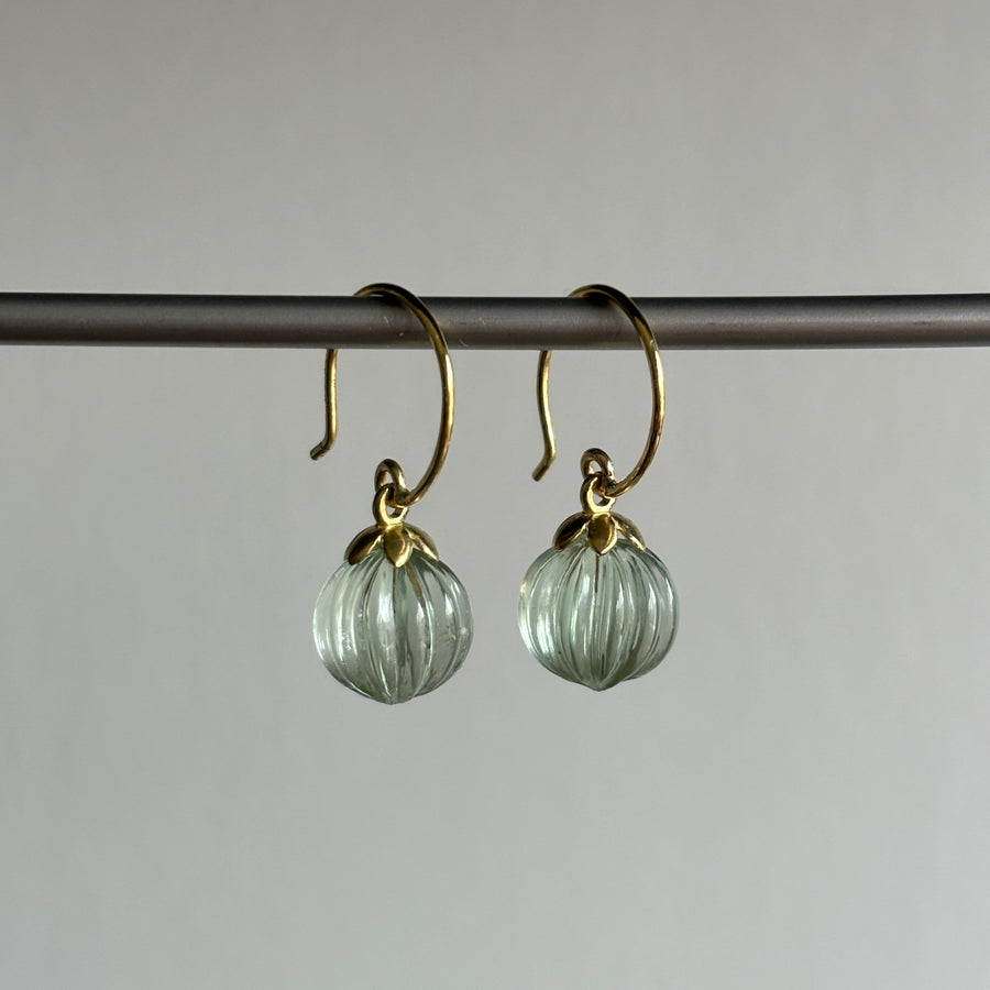Prasiolite Lotus Earrings