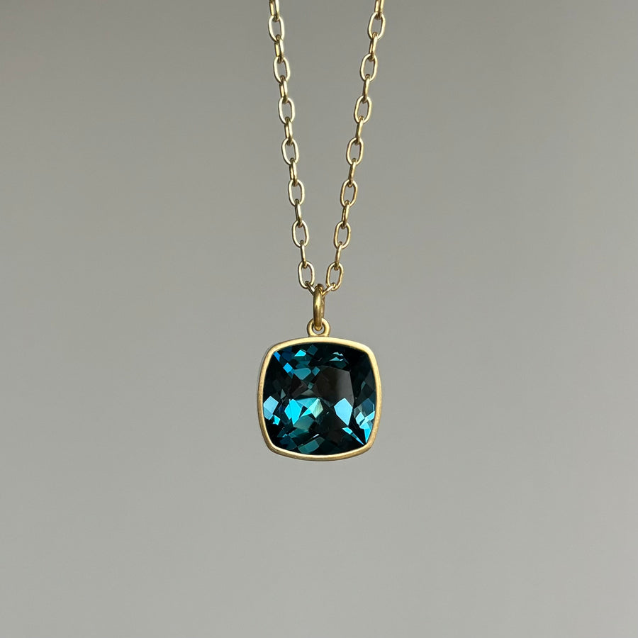 London Blue Topaz Cushion Pendant