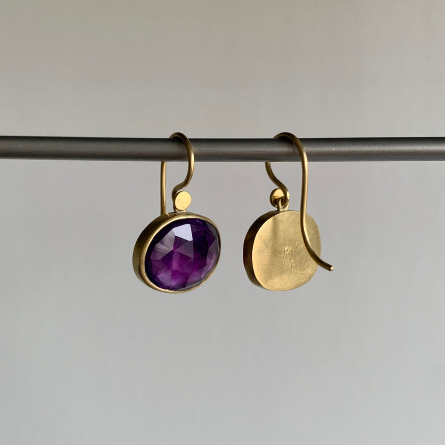 Amethyst Pebble Drop Earrings