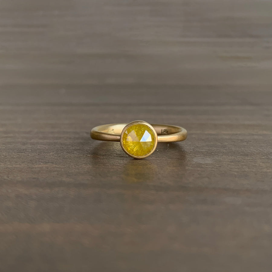Round Saffron Diamond Ring