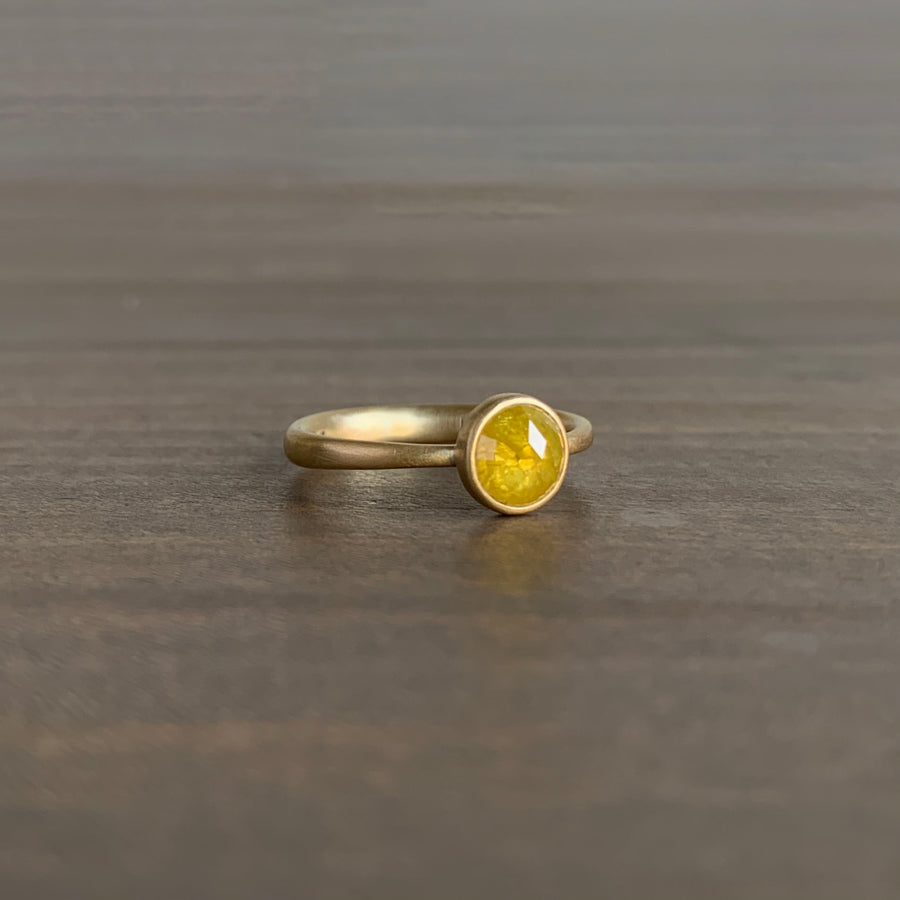 Round Saffron Diamond Ring