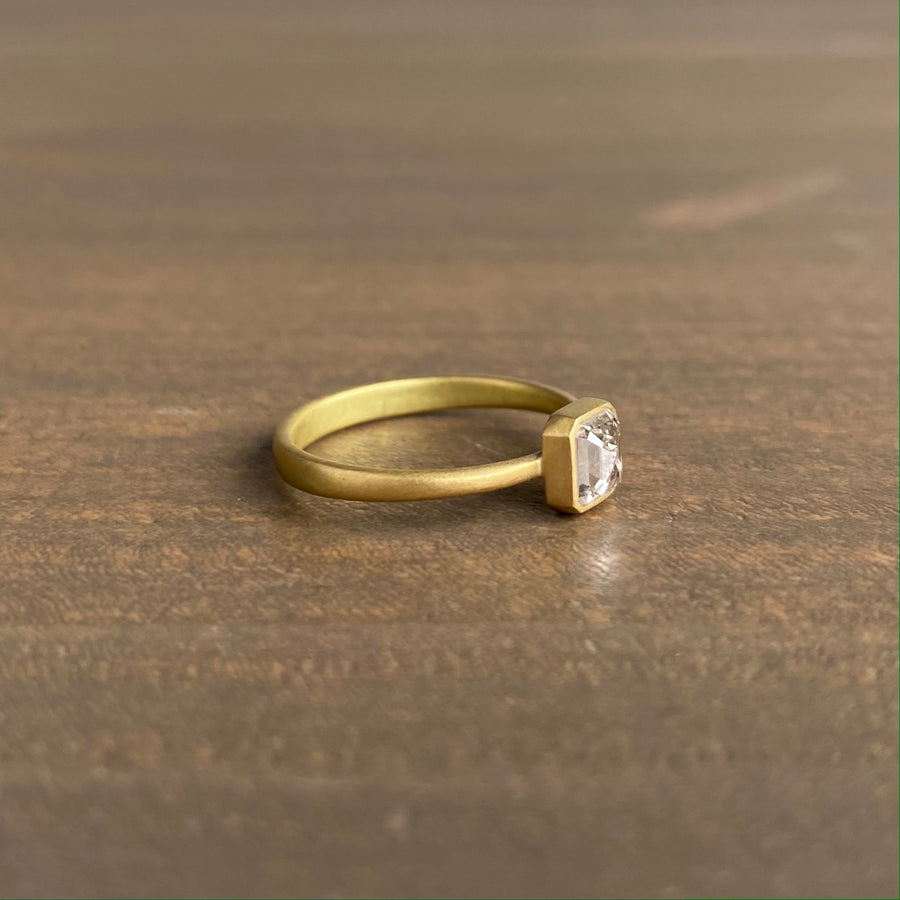 Octagonal Clear Rose Cut Diamond Ring