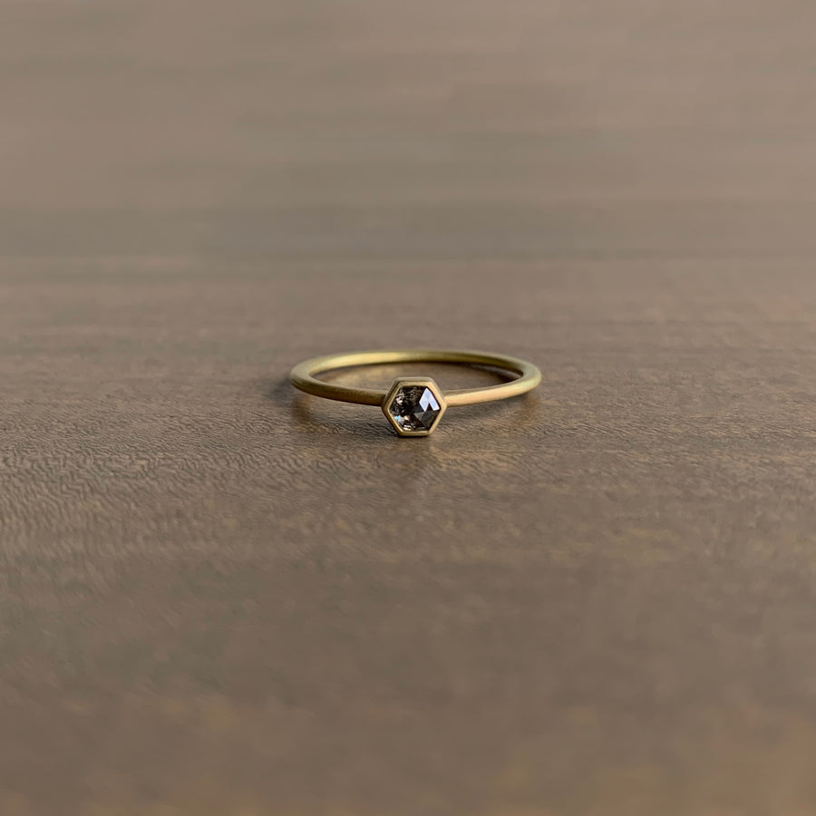 Grey Hexy Diamond Stacker Ring