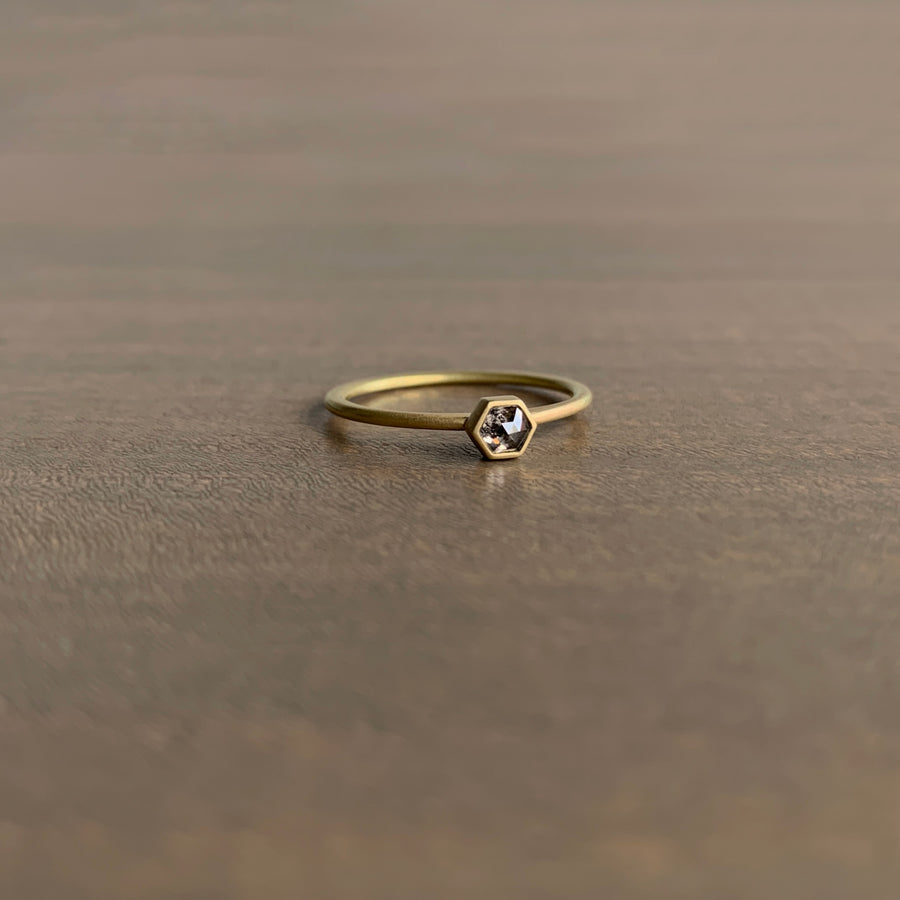 Grey Hexy Diamond Stacker Ring