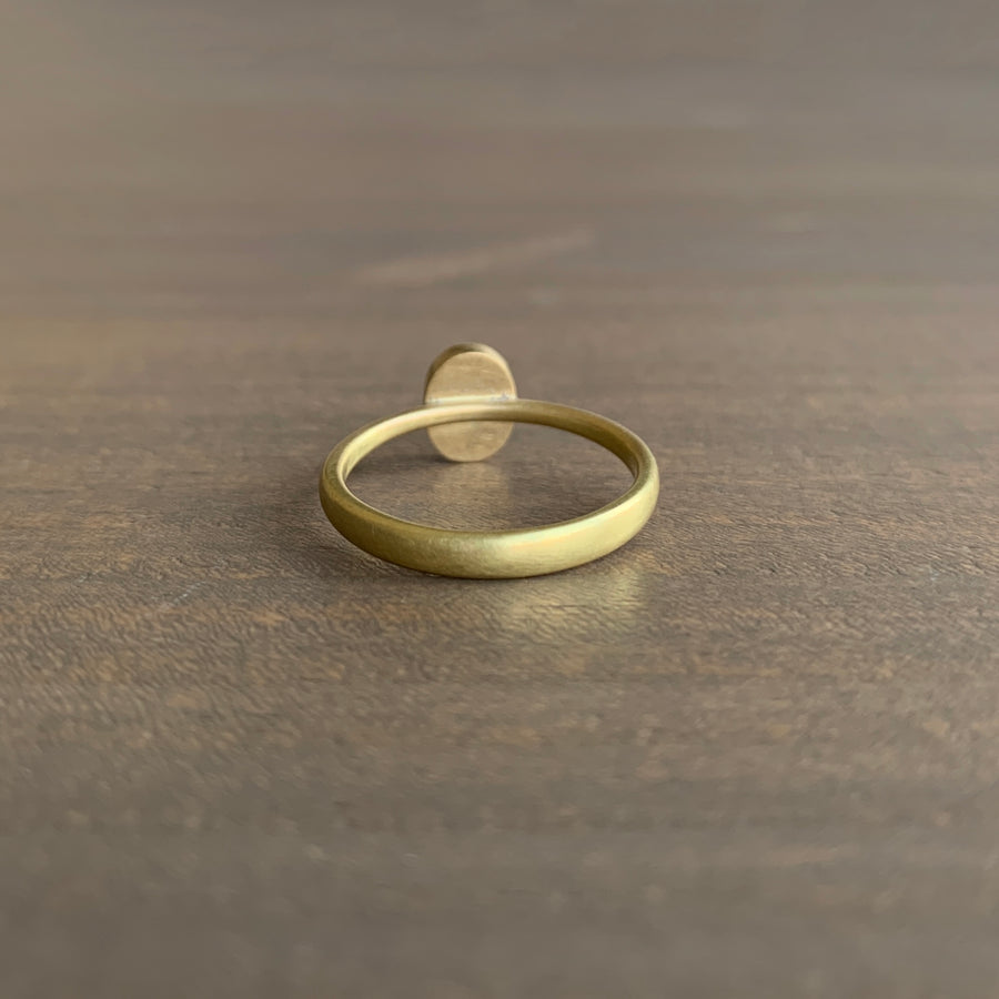 Oval Clear White Rose Cut Diamond Ring