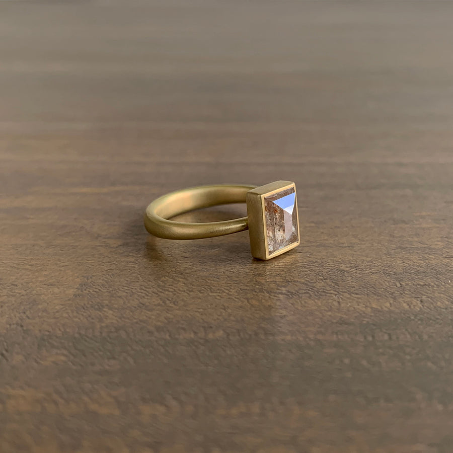 Peachy Rectangle Diamond Ring