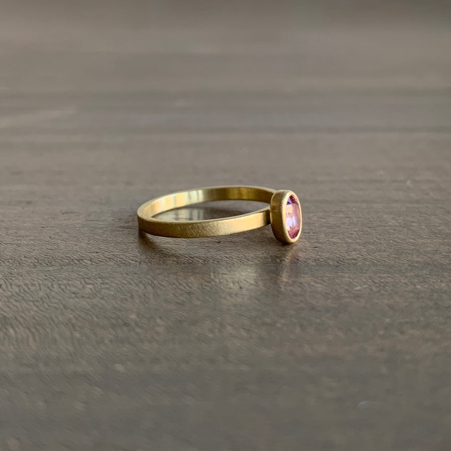 Pink Sapphire Oval Stacking Ring