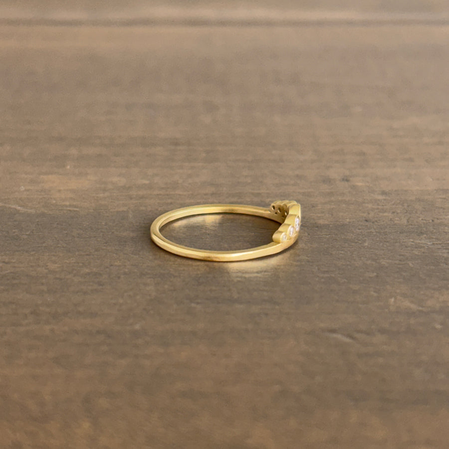 18k Gold Side Swell Diamond Band side view2