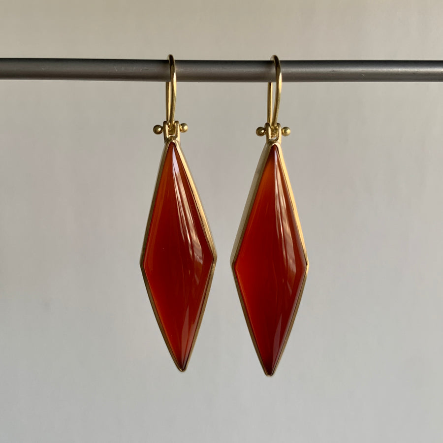 Carnelian Kite Earrings by Monika Krol hanging view