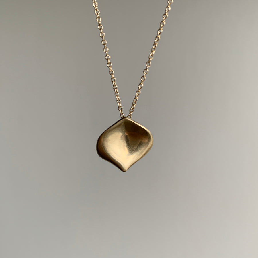 Annette Ferdinansen 10k Gold Rose Petal Pendant hanging