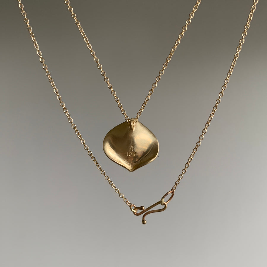 Annette Ferdinansen 10k Gold Rose Petal Pendant back view