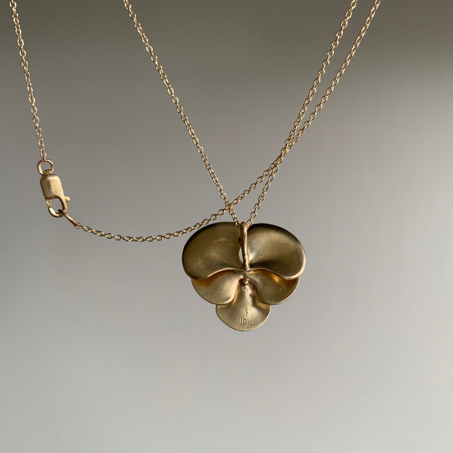 Annette Ferdinansen
10k Gold & Ruby Pansy Pendant back view