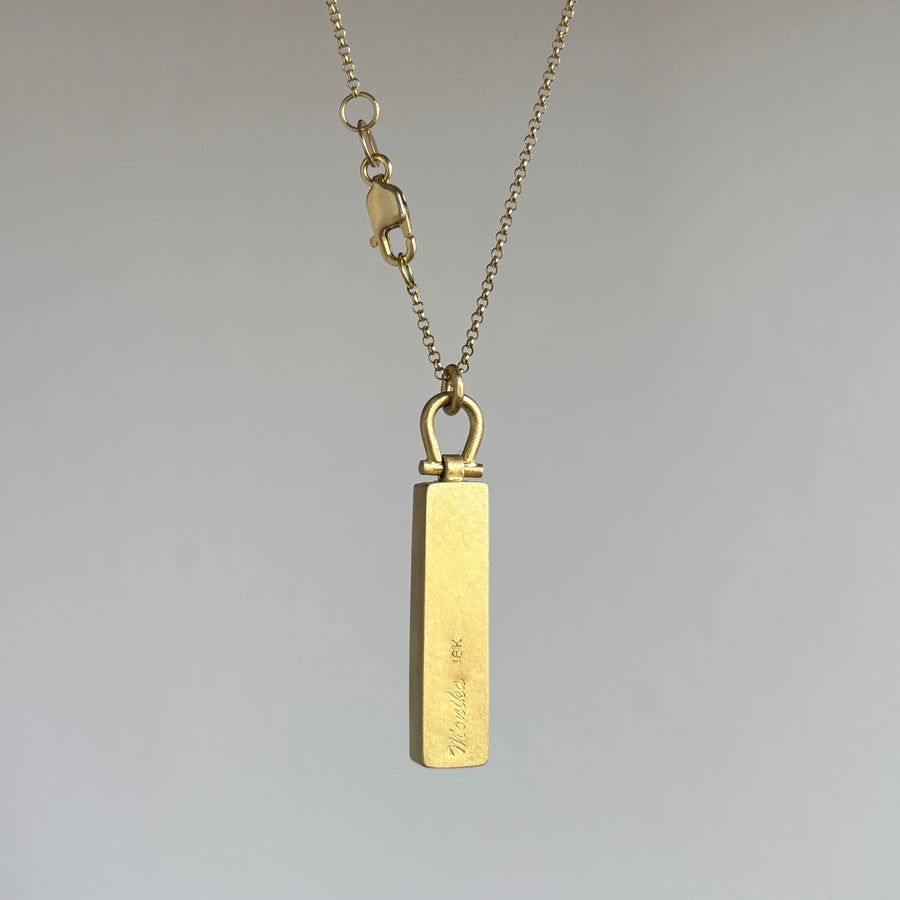 Bicolor Brazilian Tourmaline Rectangle Pendant by Monika Krol side view 2