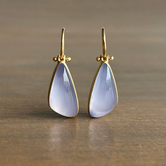 Blue Chalcedony Fang Earrings by Monika Krol