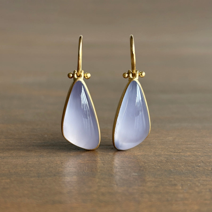 Blue Chalcedony Fang Earrings by Monika Krol