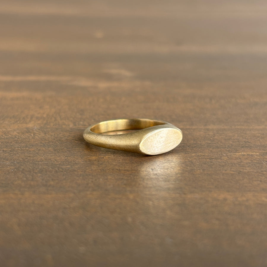 Brushed Brass Felix Signet Ring 2