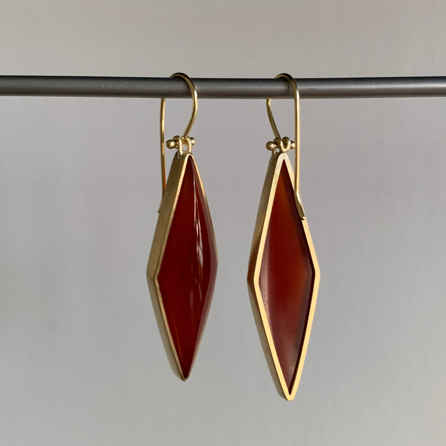 Carnelian Kite Earrings by Monika Krol hanging view