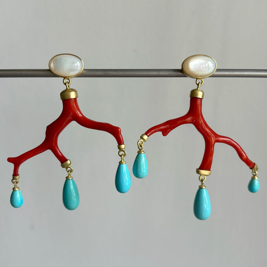 Coral Branch Earrings by Monika Krol detail view